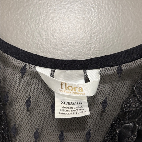 Flora Nikrooz Stella Charmeuse long black night gown XL - Picture 6 of 6